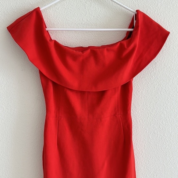 Babaton Off Shoulder Fitted Red Dress - Picture 2 of 10